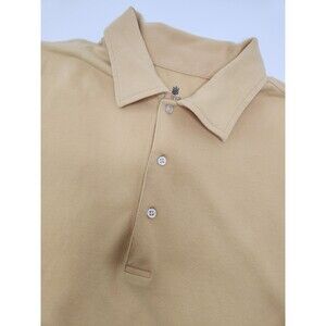 Peter Millar‎ Shirt Men's L Yellow Short Sleeve Polo Golf Sun Washed Mesh